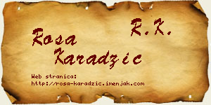Rosa Karadžić vizit kartica
